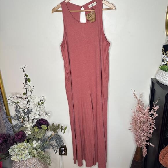 NATURAL LIFE Katie Wide Leg Linen Blend Jumpsuit Pink Sz S/M NWT {3W50} - Picture 2 of 5